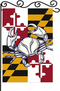 Maryland Summer Garden Flag,Maryland State Crab Flag, Crabs Nautical Garden Flags For Outside Outdoor Holiday Yard Flag Lawn Banner.12x18 Inch