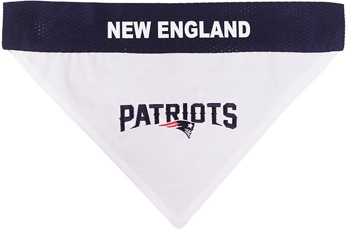 Pets First NFL New England Patriots Reversible Bandana Size XX-Large for Dogs & Cats. 2 Sided Sports Bandana, Premium Embroidery Team Logo, Many NFL Teams Available