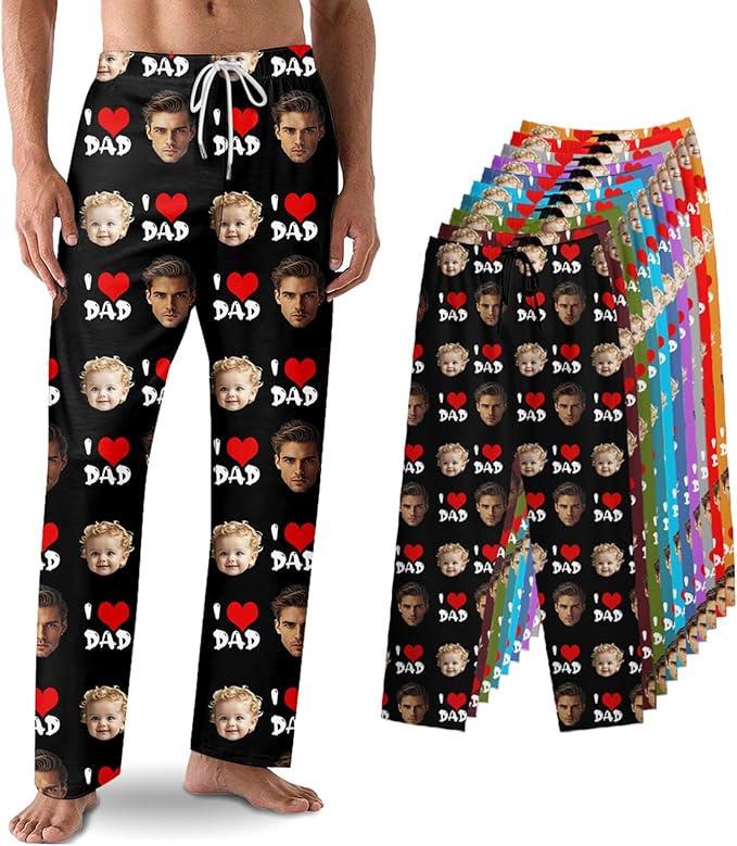Custom Pajama Pants with Face customized PJ Pants Christmas Valentine gifts for Men Women