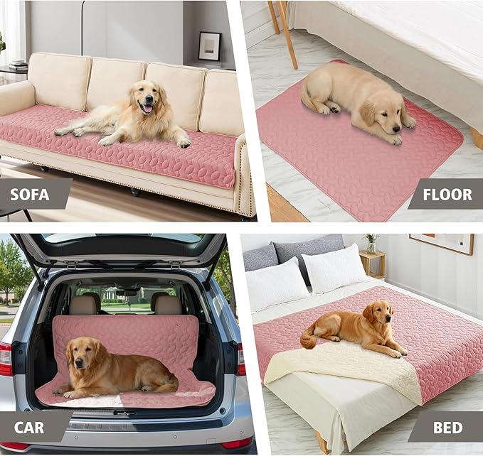 Ameritex Waterproof Pet Bed Cover Anti-Slip Dog Bed Blanket for Sofa and Furniture Waterproof New Pattern Design (Pink, 30x53 Inch (Pack of 1))
