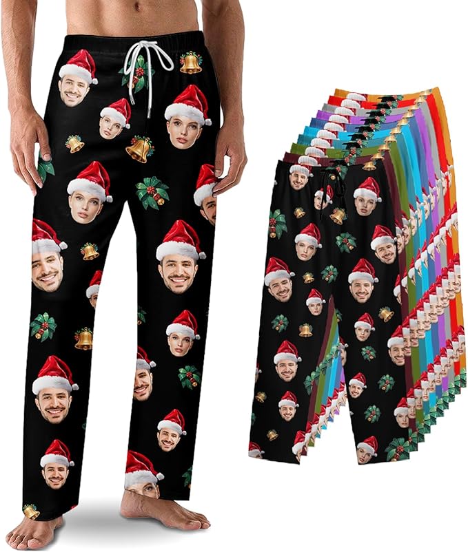 Custom Pajama Pants with Face customized PJ Pants Christmas Valentine gifts for Men Women