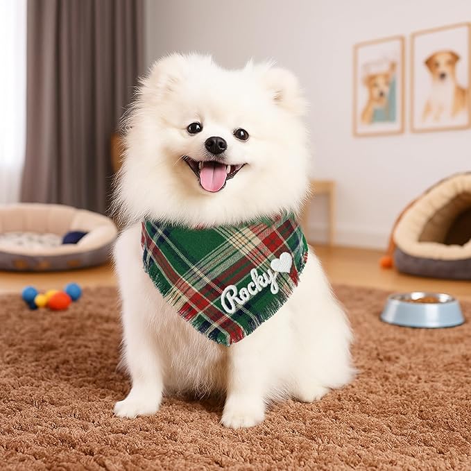 Personalized Dog Gifts with Embroidered Name Custom Dog & Cat Bandana Personalized Pet Name Neckwear Dogs Costume Accessories for Small Medium Large Dogs Cats Birthday Gotcha Day Gifts
