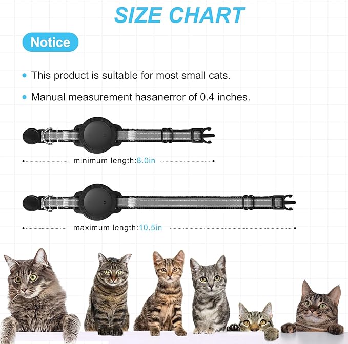 Google Android Cat Tracker Collar (1 Pack), Mini Cat GPS Tracker, Smart Pet Activity Trackers, No Subscription, GPS Cat Collar Certified Finder, Anti-Lost, Finder Tag for Vehicles, Pets, Kids, Items