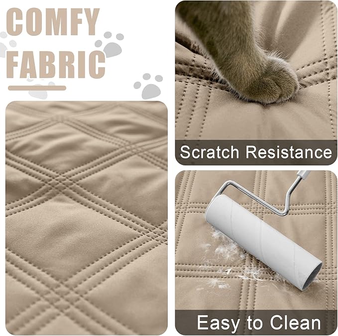 Smiry Waterproof Dog Bed Cover Blanket 30x70, Soft Reversible Pet Blanket, Washable Leakproof Cats Dogs Couch Cover for Sofa, Couch, Furniture, Taupe/Beige