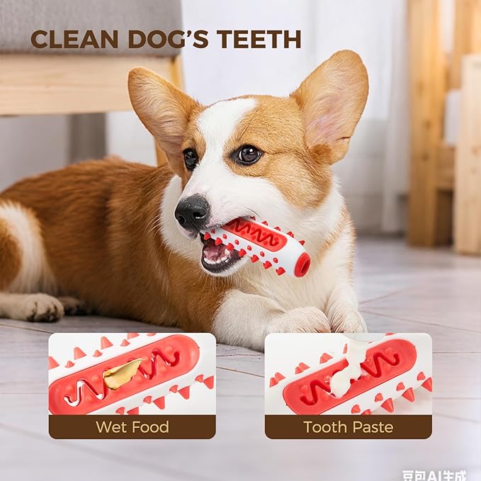 3 Pack Dog Chew Toys for Small and Medium Dogs - Toothbrush Stick for Teeth Cleaning, Durable & Long Lasting Dog Toys to Keep Dogs Busy