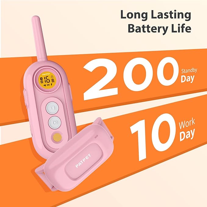 PATPET Dog Shock Collar for Medium Dogs- Dog Training Collar with Remote, Shock Collar for Small Dogs 10-100lbs, Rechargeable IPX7 Waterproof with Beep Vibration Shock Modes