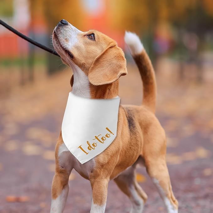 Engagement Gifts I do Too! Dog Bandana Pet Scarf Wedding Photo Prop Pet Accessories for Dog Lovers Owner Gift Engagement Party Bridal Shower Decorations