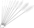CiaraQ Bottle Cleaning Brushes, 8 Inch Nylon Tube Brush Set, Cleaner for Narrow Neck Bottles Cups with Hook, Set of 10pcs.