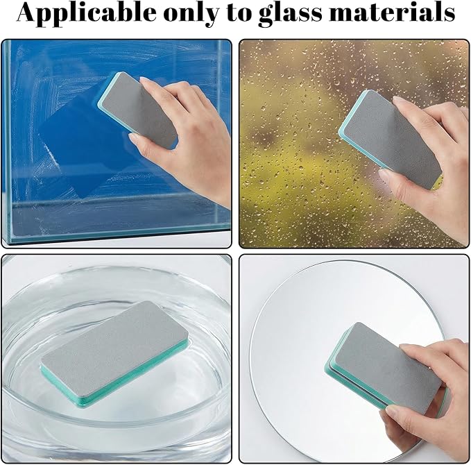 4 PCS Fish Tank Cleaning Tools, Aquarium Glass Cleaner Sponge Double Sided Sponge Brush Fish Tank Glass Surface buildew Remover Double Sided Aquarium Cleaning Pad for Fishes Turtle Tanks