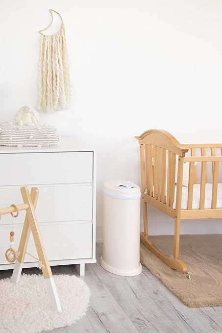 Ubbi Stainless Steel Diaper Pail, Odor Locking, No Special Bag Required, Award-Winning, Registry Must-Have, Ivory