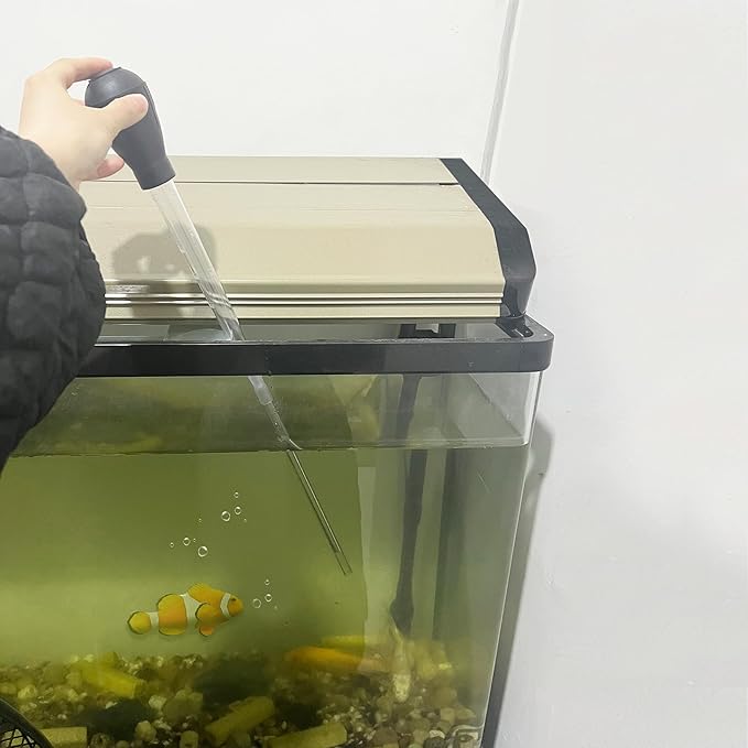 2 Set Manual Fish Tank Cleaning Tools with Extension Pipe and L Shaped Extension Pipe,30ml Aquarium Water Changer,28.9 Inches Siphon Dropper for Fish Bowl Waste Remover,Coral Feeder(Black)