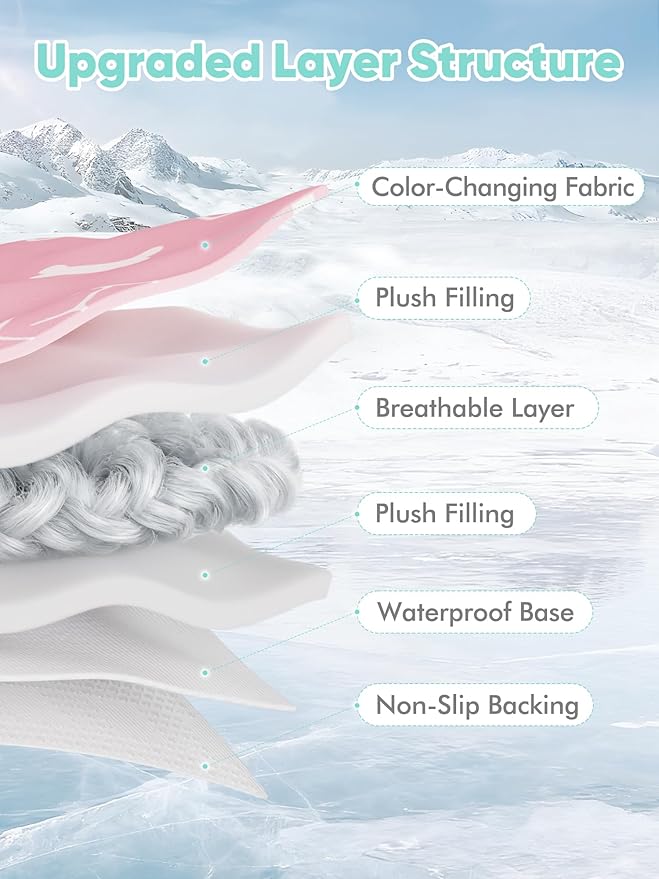 Rywell Dog Cooling Mat 2.0,Soft Blush Pink, 44" x 32" Thick & Durable Cooling Mat for Extra Large Dogs, Long-Lasting Cool with Waterproof & Color-Changing Arc-Chill Tech (Q-Max>0.5) Washable&Non-Toxic