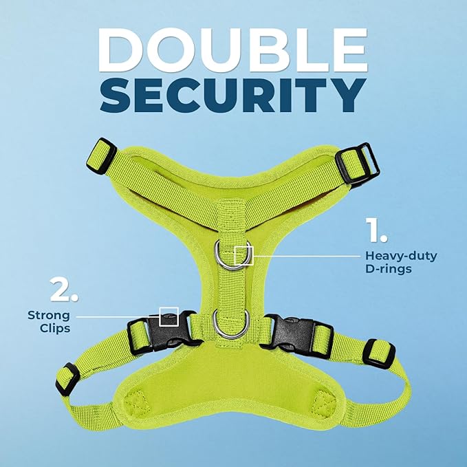 Voyager Step-in Pet Harness - All Weather Mesh, Adjustable Step in Harness for Cats and Dogs by Best Pet Supplies - Lime Green, M