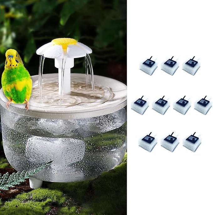 MANON ROSA 10 Pack High-Density Reusable Pre-Filter Sponges – Replacement Parts for Bird Fountains Bath Filters