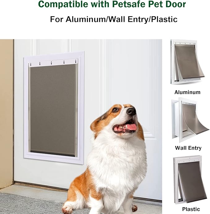 Large Dog Door Replacement Flap, Compatible with PetSafe Freedom Pet Doors PAC11-11039, Measures 16 7/8” x 10 1/8”, Doggie Door Flap Made from Durable Flexible TPU Materials