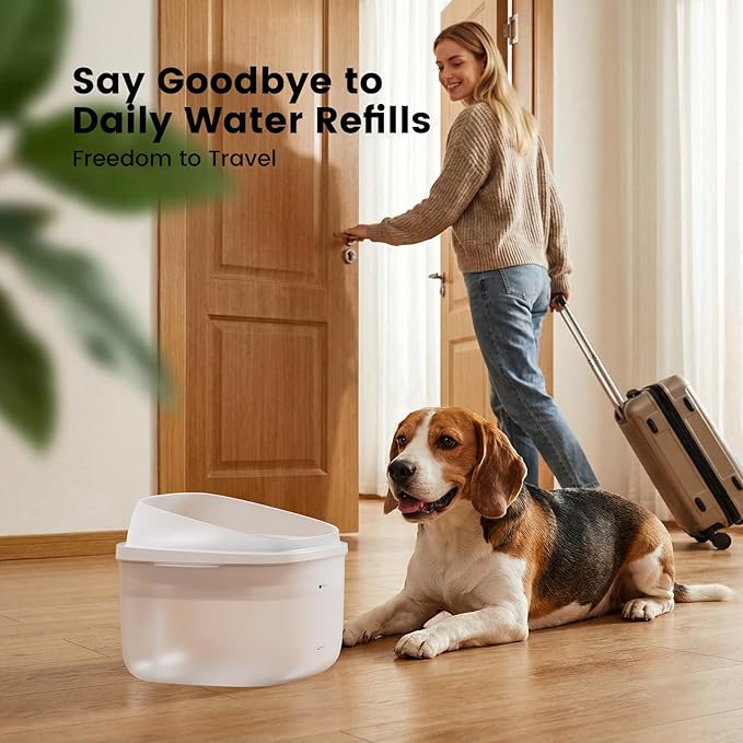 Gardner Pet 1 Gallon Pet Water Fountain, Vortex Dog Water Dispenser, Ultra Quiet Automatic Cat Fountain with Filter, Splash-Proof, Easy to Clean,Without Adapter(White)