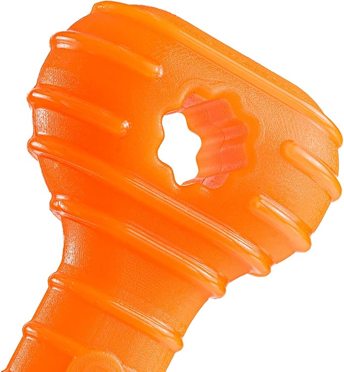 Jersey Dog Co Chompi Dog Bone, Rubber-Free Fillable Dog Bone Treat Holder, Safe Puppy Chew Toys, Made in USA Dog Toy 7" Long