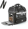 Expandable Cat Dog Carrier: NOBLE DUCK Soft-Sided Pet Carrier Airline Approved Large Small Medium Collapsible Portable Travel Up to 25 Lbs Black