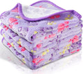 Tatuo 4 Pcs Dog Blanket for Pet Puppy Teething Toys Paw Print Fleece Blanket for Pet Cat Soft Warm Sleep Mat Guinea Pig Cage Mat(Small(24 x 16 Inch),Purple)