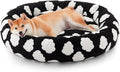 JOEJOY Donut Dog Bed Medium Size Dog, Cute Round Calming Pet Bed with Removable Washable Cover, Orthopedic Puppy Bed with Jacquard Shaggy Plush & Non Skid Bottom