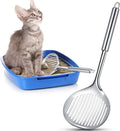 Meanplan 2 Pcs Cat Metal Litter Scoop Litter Scoop, Cat Accessories Scooper Stainless Steel Kitty Poop Sifting Cleaning for Litter Box, Metal Poop Sifter Pet Supplies