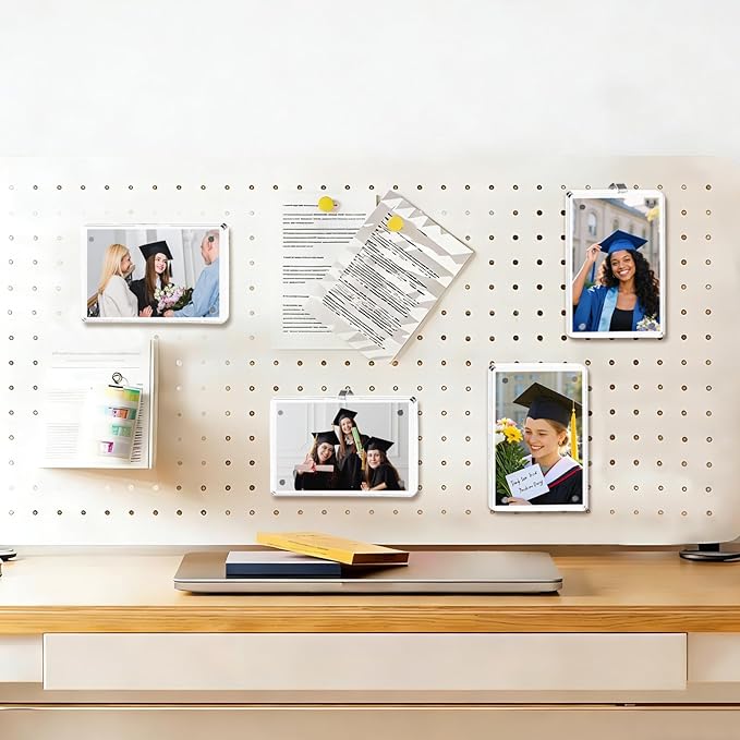 16 PCS Car Picture Holder, Car Visor Photo Clip, Acrylic Magnetic 3 Inch Car Photo Holder for Sun Visor Horizontal & Vertical Display, Personalized Car Decor Accessories for Family, Couple, Pet Photos