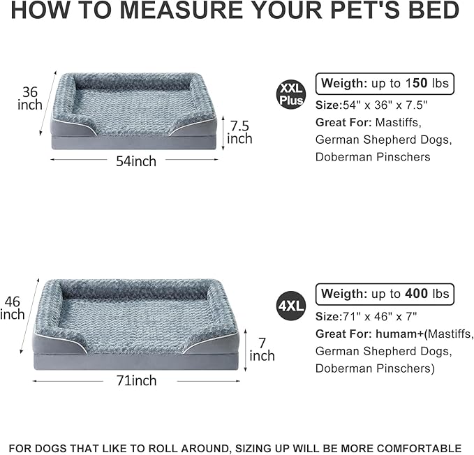 WNPETHOME Human Dog Beds for People Adults, Washable Faux Fur Nap Bed Adult Oval for People, Calming Human Size Giant Dog Bed Fits Pet Families with Storage Pocket Grey