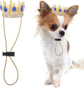 Abbylike Pet Rhinestone King Crown, Queen Crown for Birthday New Year Costume for Small Dog Cat Cosplay Party Accessories Adoption Celebration Wedding Birthday Photos Prop Costume(Blue,Small)