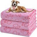 Dono 1 Pack 3 Dog Blankets, Soft Fluffy Fleece Pet Blanket Warm Sleep Mat Paw Print Design Puppy Kitten Throw Blankets Doggy Blanket for Dogs