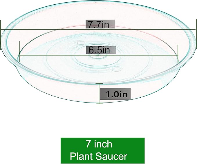 6 Pack of 7 inch Plant Saucer, Heavy Duty Plastic Plant Water Tray 7 inch Round, Flower Plant Saucers for Indoors No Holes, Plant Dishes Saucer for Planter 7"/8" (7", Chocolate)