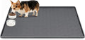 Lanstics Dog Food Mat, 42" x29" Large Silicone Mat Dog Feeding Mat with Raised Edge Non-Slip Pet Feeding Mat for Food and Water Bowl, Easy to Clean, Floor Protection (Dark Gray)