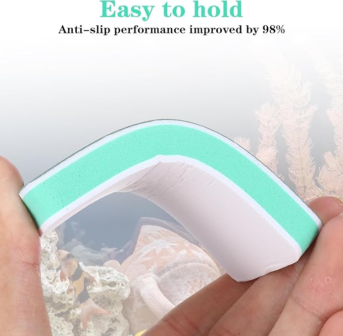 3Pack Aquarium Double Sided Sponge Brush, Aquarium Glass Cleaner Sponge, Algae Scrubber Pad for Glass Aquariums, Dual Sided Surface Buildew Remover, Aquariums Cleaning Tools (3.5"x1.54"x0.51")