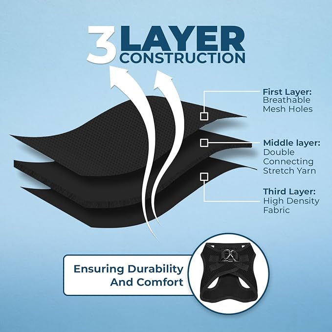 Best Pet Supplies Voyager Step-in Air All Weather Mesh Harness and Reflective Dog 5 ft Leash Combo with Neoprene Handle, for Small, Medium and Large Breed Puppies - Set (Black), XS