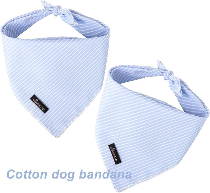 ARING PET Summer Dog Bandana-Cute Blue Dog Bandanas, Comfortable Pet Scarf Dogs Triangle Bibs for Small to Large Boy Girl Dogs and Cats