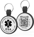 ESA Dog Tag, QR Code Dog Tag, Modifiable Free Pet Online Profile, Scannable QR Code, Scan QR Send Instant Location Alert Email, Silicone Lightweight ID Tag for Dog and Cat (Black, Small)