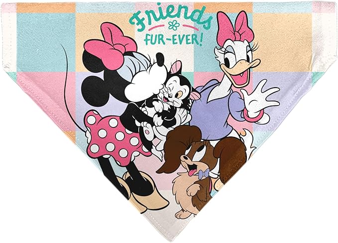 Disney Pet Bandana Minnie Mouse Daisy Duck with Figaro and Fifi Friends Fur Ever Slip On Collar Bandana Only