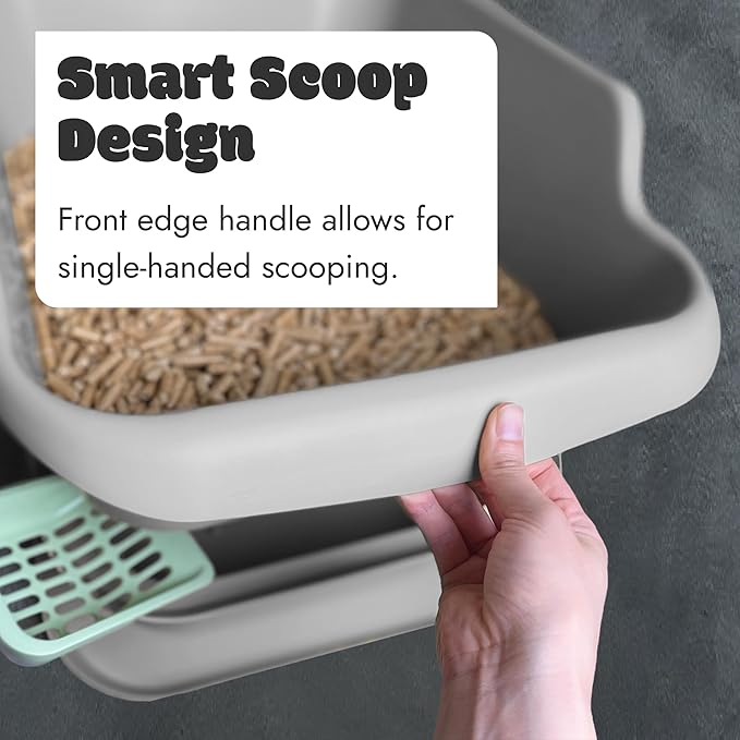 Mr Catman Wood & Pine Pellet Cat Sifting Litter Box Kitty Litter System, Sifter Pan & Extra-Large 7-Day Waste Storage Tray - Less Tracking, Easy Clean, Non-Stick, Odor Control, Anti-Leakage