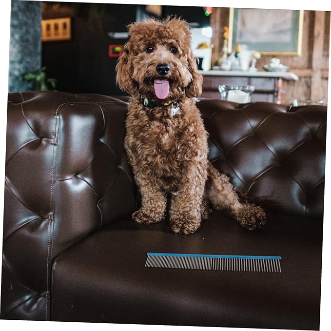 POPETPOP Daily Use Compact Pet Comb Ergonomic Design for Easy Grooming Wear-resistant Aluminum Smooth Edges for Comfortable Use for Dogs and Cats