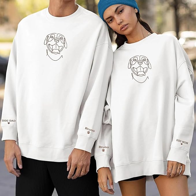 Custom Pet Sweatshirts with Photo and Name, Personalized Dog Sweatshirt, Gifts for Dog Mom, Dad