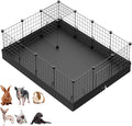 LANGXUN 16pcs Small Animal Playpen with Waterproof Mat, Pet Playpen, Rabbit Guinea Pig Cages, Puppy Kitten Playpen | Indoor & Outdoor Portable Metal Wire Yard Fence 13"x13"
