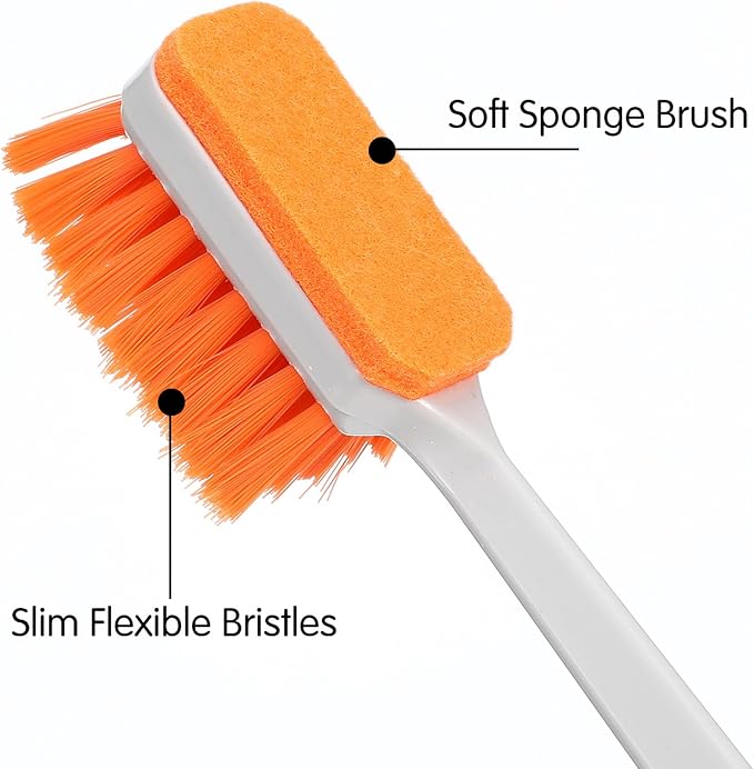 2 Pcs Small Fish Tank Cleaner Brush with Fishing Net Algae Scraper Fish Tank Brush Scrubber Sponge Tool Long Handle for Cleaning Glass Acrylic Aquariums Home Kitchen