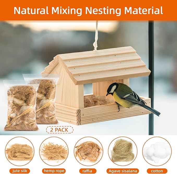 Sukh Bird Nesting Material - Bird Nests Bedding Hummingbird Nesting Material Mixing Canary Nesting Material Finch Nesting Material Parakeet Nesting Materials for Cage,Gardens,Tree Trunks (2)