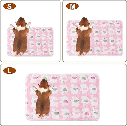 1 Pack 3 Blankets Super Soft Fluffy Premium Fleece Pet Blanket Flannel Paw Printed Throw for Dog Puppy Cat (Small 23x16'', Pink, Yellow, Blue)
