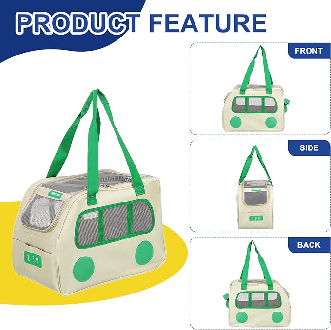 Pet Backpack Carrier, Portable and Ventilated, Oxford Cloth, Dogs Cats and Little Animals Travel Bag 16.93", (White, 1 Pcs), Intended for Hiking/Camping/Traveling
