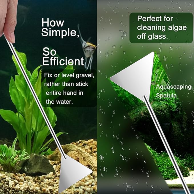 4Pcs Aquascaping Tools, Jeimier Aquascape Kit, Long and Strong Aquarium Tweezers, Scissors, Algae Scraper, Aquarium Plant Tools, Fish Tank Plant Trimming Kit