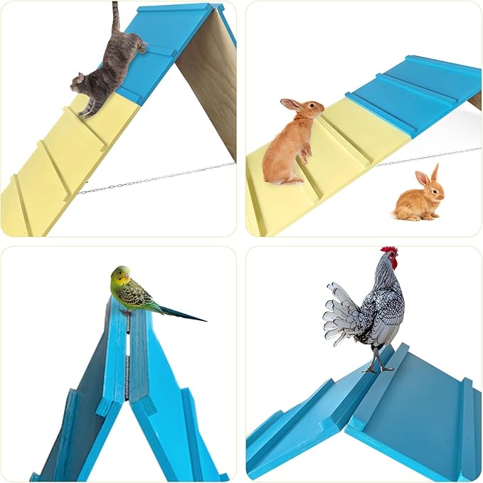 Dog Agility Course Backyard Equipment for Small & Medium Dogs, Puppy Agility Training A-Frame, Pony & Lamb Jumping Obstacle Course Ramp & Playground