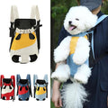 Lightweight Pet Backpack Carrier for Small Dogs & Cats - Easy-Fit Adjustable Straps, Basic Legs-Out Design, Durable for Daily Use (Fits Pets Under 15lb) (Yellow-White Color-Blocked, Medium)