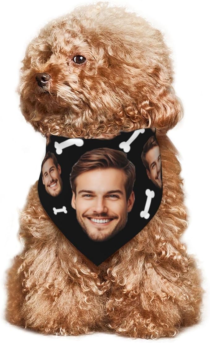 Custom Dog Bandana for Cat Dog Pet Add Your Design Personalized Neckwear Bandanas with Your Text Logo Image Customized Pet Scarf Funny Gifts Style 02