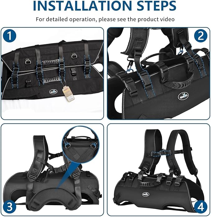 Dog Lift Harness Sling Carrier for Dogs Hind Leg Stair Support Old, Disabled, Joint Injuries, Arthritis, Large Dogs Up and Down Stairs, Cars(33-66 LBS)