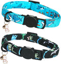 Cat Collar-2 Pack Cat Collars Shark & Dinosaur Cat Collar Breakaway with Kitten and Bell Pendant Safety Buckle Adjustable Cute Pet Collar for Boy Cats Gift for Cats and Small Pets